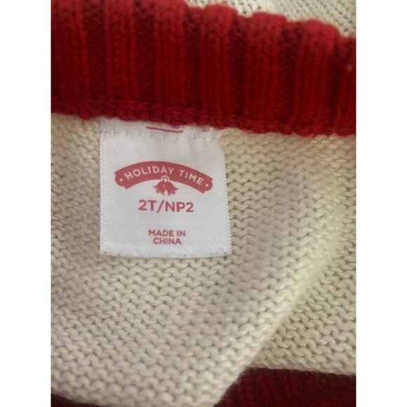 Holiday Time 2T Reindeer & Snowflake Ugly Christmas Sweater Cotton/Acrylic - Picture 3 of 4